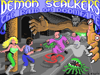 Demon Stalkers title screen for Commodore 64
